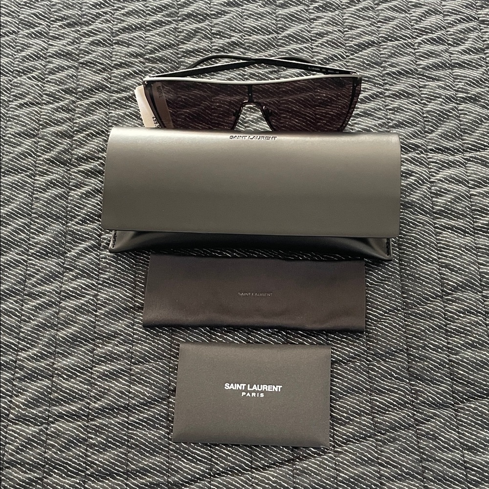 Saint Laurent Black Sunglasses with Case - Picture 5 of 8